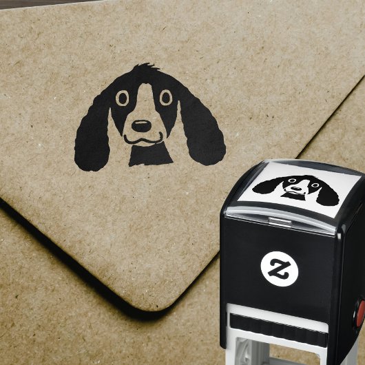 Schattigee lachende cartoon hond  zelfinktende stempel