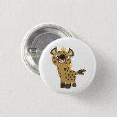 Schattigee Lachende Cartoon Hyena Button Badge (Voorkant /achterkant)