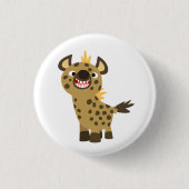 Schattigee Lachende Cartoon Hyena Button Badge (Voorkant)