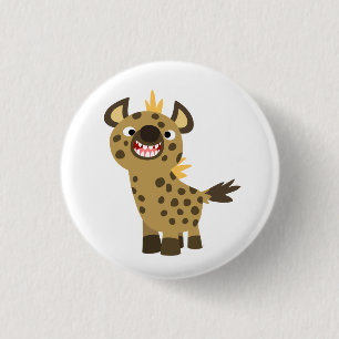 Schattigee Lachende Cartoon Hyena Button Badge