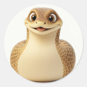 Schattigee lachende Cartoon Snake Sticker (Voorkant)