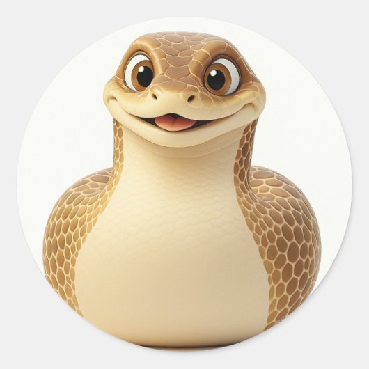 Schattigee lachende Cartoon Snake Sticker (Voorkant)