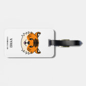 Schattigee Lachende Cartoon Tijger Bagagelabel (Achterkant horizontaal)