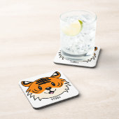 Schattigee Lachende Cartoon Tijger Bier Onderzetter (Rechterzijde)