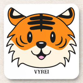 Schattigee Lachende Cartoon Tijger Bier Onderzetter