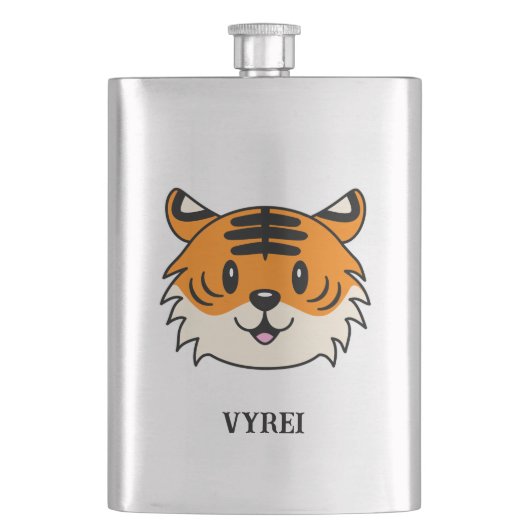 Schattigee Lachende Cartoon Tijger Flacon (Voorkant)