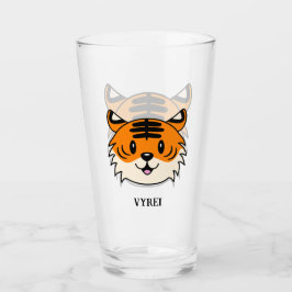 Schattigee Lachende Cartoon Tijger Glas