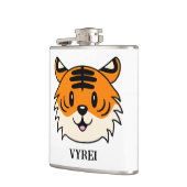 Schattigee Lachende Cartoon Tijger Heupfles (Links)