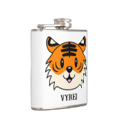 Schattigee Lachende Cartoon Tijger Heupfles (Rechts)