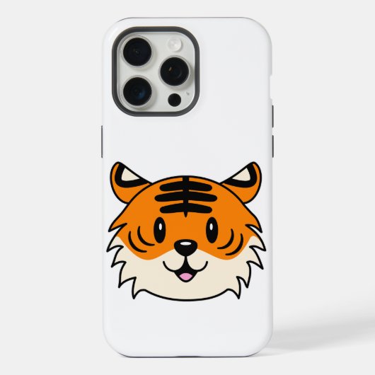 Schattigee Lachende Cartoon Tijger iPhone Hoesje (Achterkant)