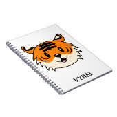 Schattigee Lachende Cartoon Tijger Notitieboek (Rechterzijde)