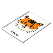 Schattigee Lachende Cartoon Tijger Notitieboek (Linkerzijde)