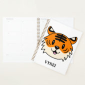 Schattigee Lachende Cartoon Tijger Planner (Display)