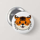 Schattigee Lachende Cartoon Tijger Ronde Button 5,7 Cm (Voorkant /achterkant)