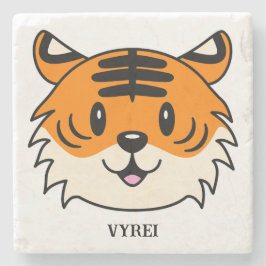 Schattigee Lachende Cartoon Tijger Stenen Onderzetter