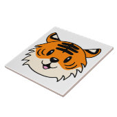 Schattigee Lachende Cartoon Tijger Tegeltje (Zijkant)
