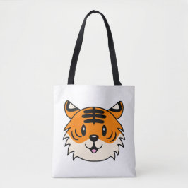 Schattigee Lachende Cartoon Tijger Tote Bag