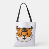 Schattigee Lachende Cartoon Tijger Tote Bag (Achterkant)