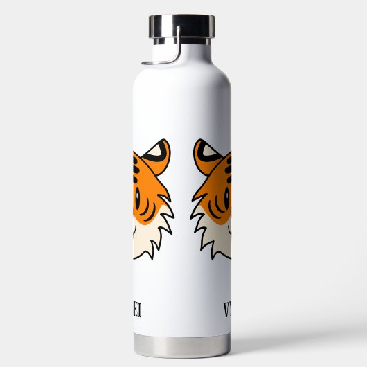 Schattigee Lachende Cartoon Tijger Waterfles (Rechts)
