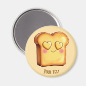 Schattigee lachende Cartoon toast Magneet (Voorkant / Achterkant)