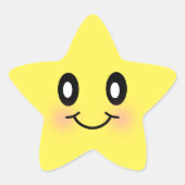 Schattigee lachende gele Baby Ster Sticker (Voorkant)