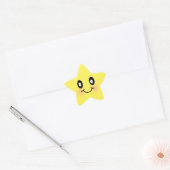 Schattigee lachende gele Baby Ster Sticker (Envelop)
