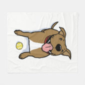 Schattigee lachende hond met tennisbal fleece deken (Voorkant (Horizontaal))
