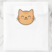 Schattigee Lachende Kat Gezicht Sticker – Kawaii C (Tas)