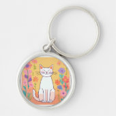 Schattigee lachende kat heldere Sleutelhanger (Voorkant)