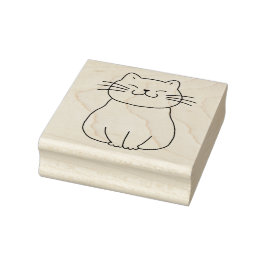 Schattigee Lachende Kat Kitten Cartoon Tekening Rubberstempel