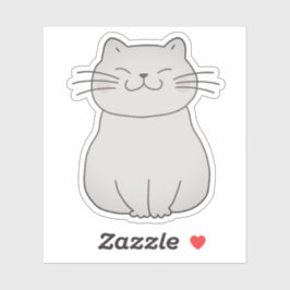 Schattigee Lachende Kat Kitten Cartoon Tekening Sticker