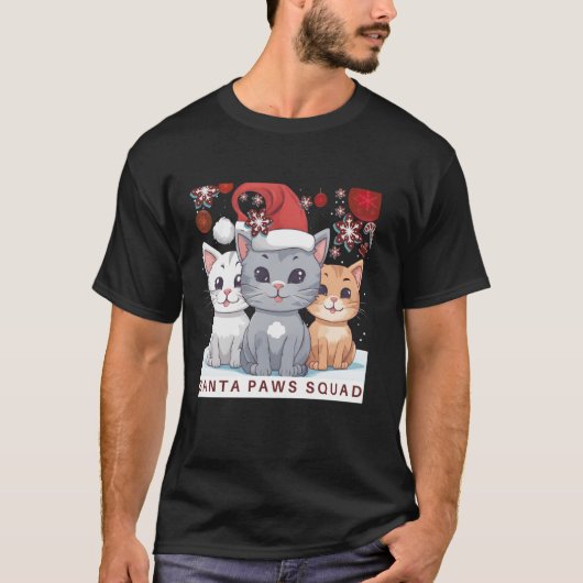 Schattigee lachende katten dragen kerstkerstvakant t-shirt (Voorkant)