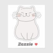 Schattigee lachende kattentekening sticker (Vel)