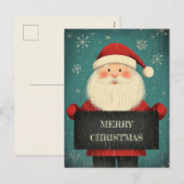 Schattigee lachende kerstman met een hartverwarmen feestdagenkaart (Voorkant / Achterkant)