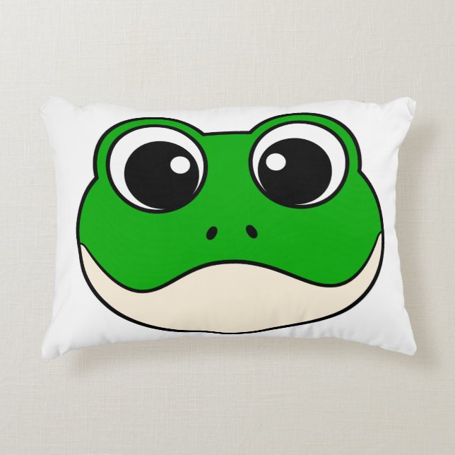 Schattigee lachende kikker accent kussen (Voorkant)