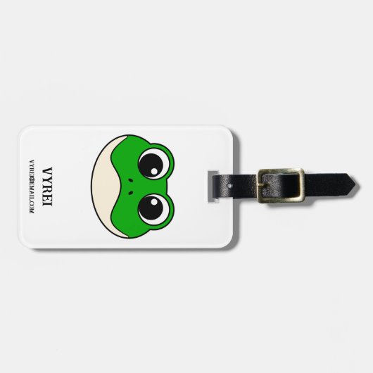 Schattigee lachende kikker bagagelabel (Voorkant horizontaal)