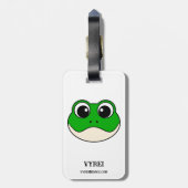 Schattigee lachende kikker bagagelabel (Achterkant verticaal)