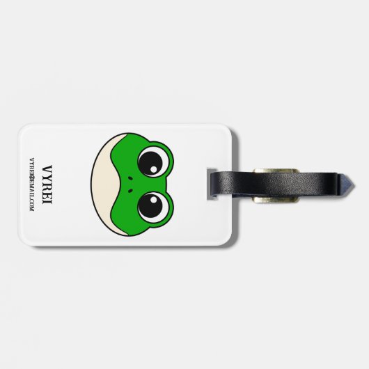 Schattigee lachende kikker bagagelabel (Achterkant horizontaal)