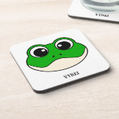 Schattigee lachende kikker bier onderzetter (Linkerzijde)