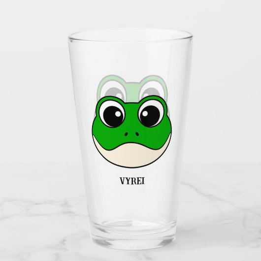 Schattigee lachende kikker glas (Voorkant)