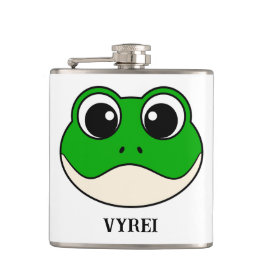 Schattigee lachende kikker heupfles