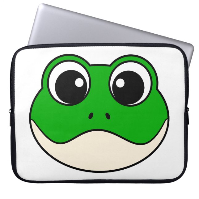 Schattigee lachende kikker laptop sleeve (Voorkant)