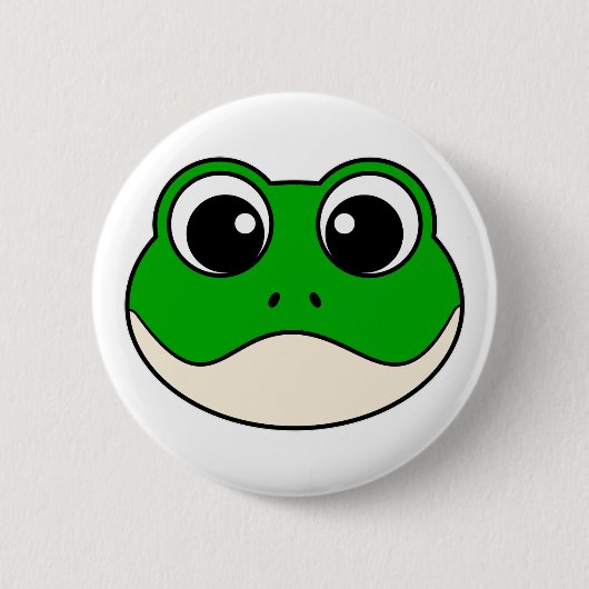 Schattigee lachende kikker ronde button 5,7 cm (Voorkant)