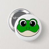 Schattigee lachende kikker ronde button 5,7 cm (Voorkant /achterkant)