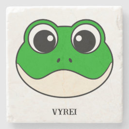 Schattigee lachende kikker stenen onderzetter