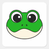 Schattigee lachende kikker vierkante sticker (Voorkant)