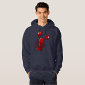 Schattigee lachende kreeft Cartoon ontwerp Hoodie (Voorkant volledig)