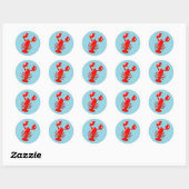 Schattigee lachende kreeft Cartoon ontwerp Ronde Sticker (Vel)