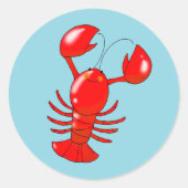 Schattigee lachende kreeft Cartoon ontwerp Ronde Sticker (Voorkant)