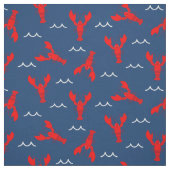 Schattigee Lachende kreeft op Navy Blue Stof (Swatch)